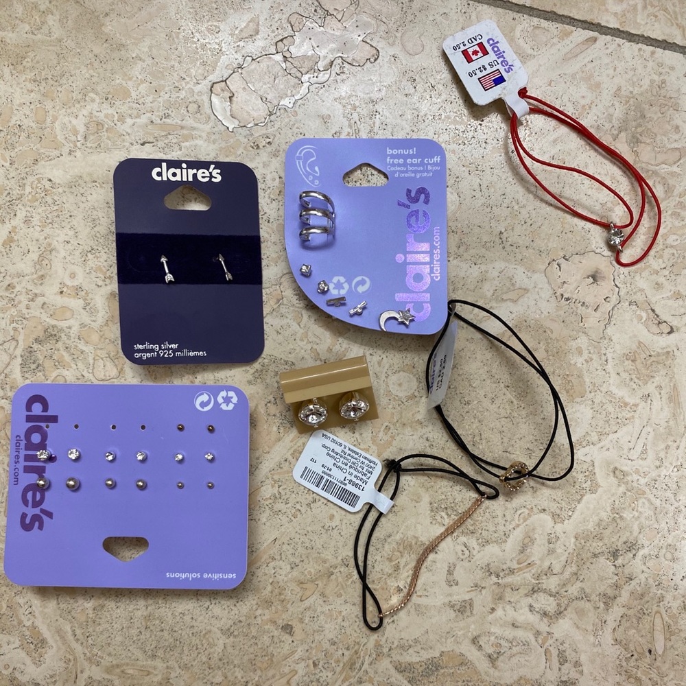 Claires assorted earrings